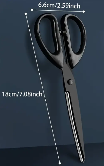 Ciseaux en acier inoxydable noir – 18 cm