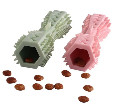 Bâtonnet à mâcher pour chien vert/rose