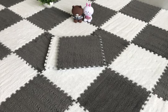 Tapis puzzle souple - 30x30 Gris/blanc