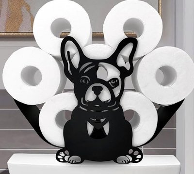 Porte-rouleau de papier toilette Chien Bouledogue Français