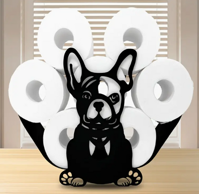 Porte-rouleau de papier toilette Chien Bouledogue Français