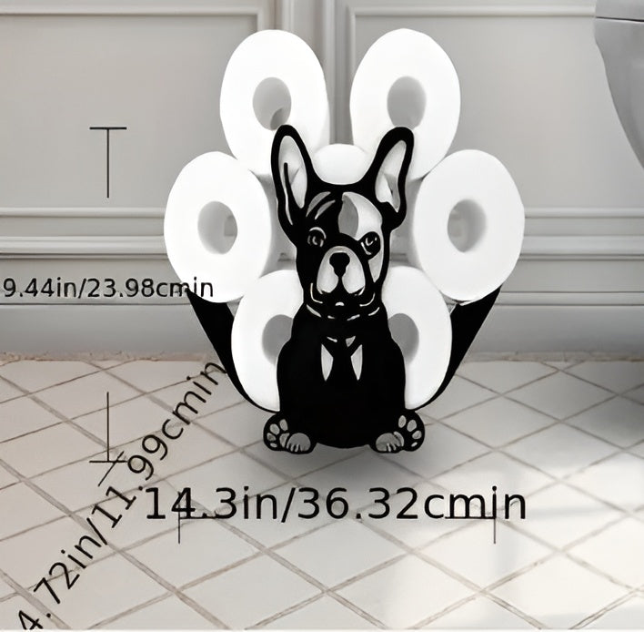 Porte-rouleau de papier toilette Chien Bouledogue Français