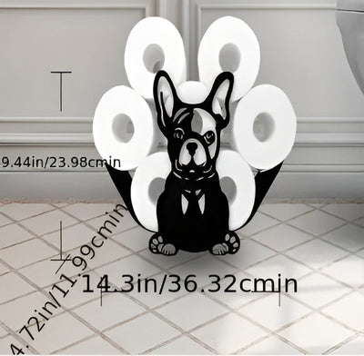 Porte-rouleau de papier toilette Chien Bouledogue Français