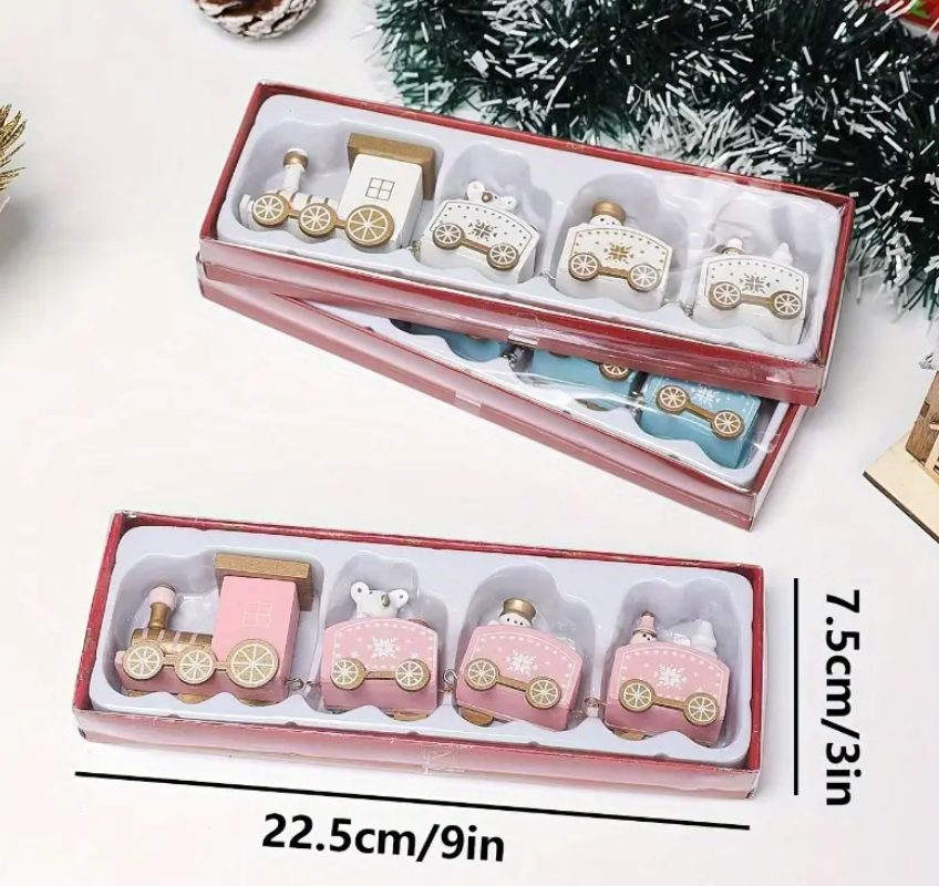 Houten Kersttrein – Blauw