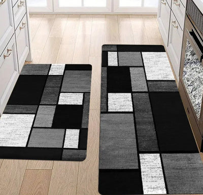 Tapis de sol géométrique moderne – antidérapant et résistant aux taches