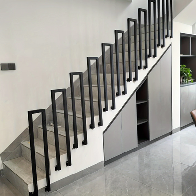 Rampe d'escalier en U, connexion latérale noire/blanche